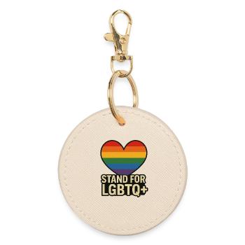 Pride Heart LGBT Support Design - Porte-clés rond - huître - Devant