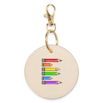 BUCHSTABE E NAMENSGESCHENKE VORNAME SCHULKIND - Runder Schlüsselanhänger - Auster - Vorne