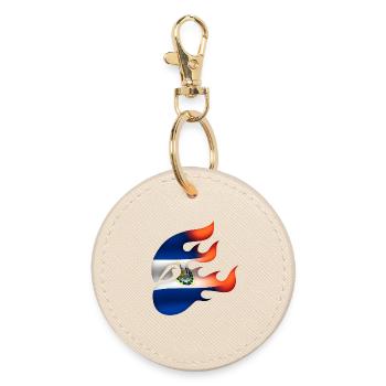 Flag of El Salvador - The Savior - Ninja - Round Keyring - oyster - Front
