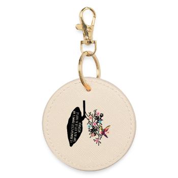 Quote design t-shirt - Round Keyring - oyster - Front