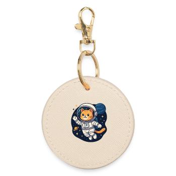 Space Cat Adventure – Chemise d’astronaute kawaii - Porte-clés rond - huître - Devant