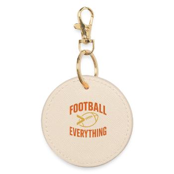Football Everything - Retro Design - Runder Schlüsselanhänger - Auster - Vorne