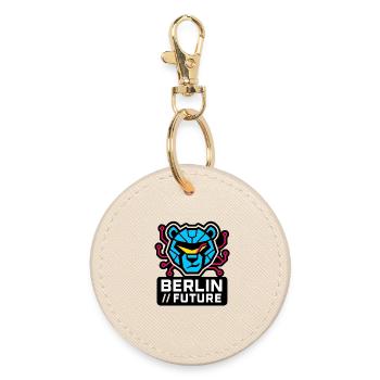 Berlin Future – Cyber Bear - Runder Schlüsselanhänger - Auster - Vorne