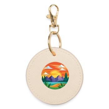 Colorful Mountains - Round Keyring - oyster - Front