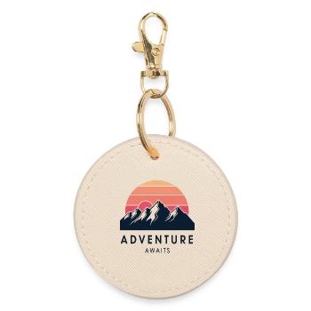 Adventure awaits - Round Keyring - oyster - Front