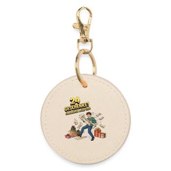 24 gifts? Challenge Accepted ! - Round Keyring - oyster - Front