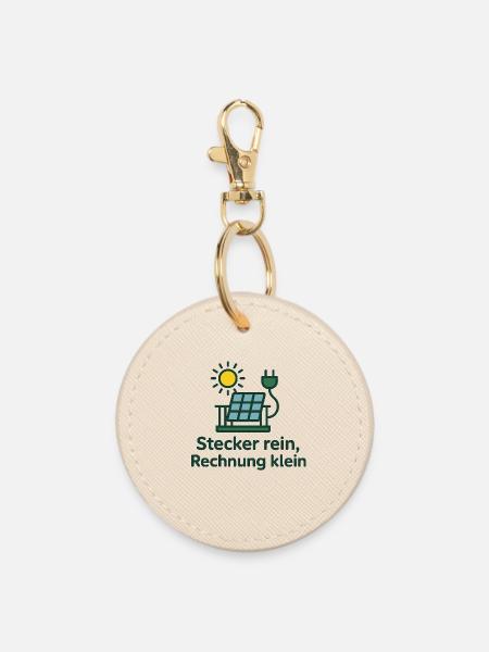 Stecker rein, Rechnung klein - Runder Schlüsselanhänger - Auster