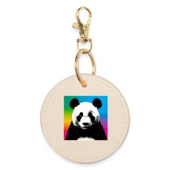 panda - Round Keyring - oyster - Front
