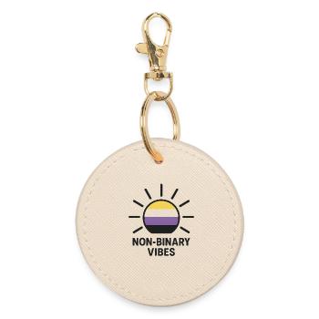 Logo solaire des vibrations non binaires - Porte-clés rond - huître - Devant