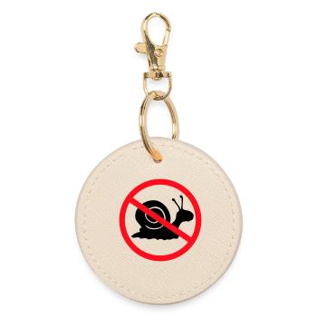 Schnecke Verboten Schild Zone gegen keine Hinweis - Runder Schlüsselanhänger - Auster - Vorne