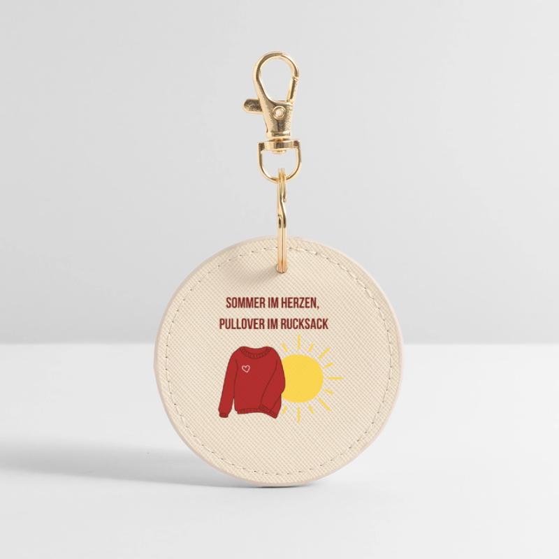 Sommer im Herzen, Pullover im Rucksack Runder Schlüsselanhänger