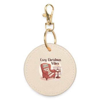 Fauteuil confortable – Cozy Christmas Vibes - Porte-clés rond - huître - Devant