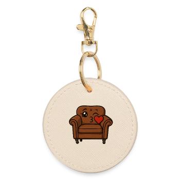 Couchi kisses - Round Keyring - oyster - Front
