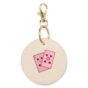 Ocean Style Card Game Illustration - Round Keyring - oyster - Front