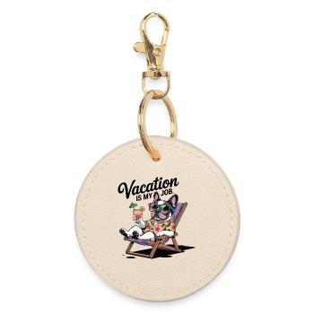Vacation Bulldog - Round Keyring - oyster - Front