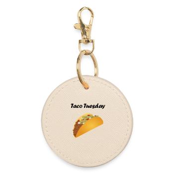 Minimalistische Taco-Illustration - Runder Schlüsselanhänger - Auster - Vorne