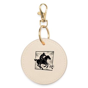 Unicorn hunter with bat - Round Keyring - oyster - Front