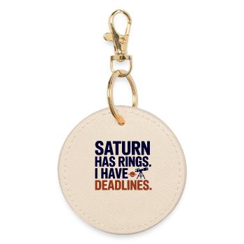 Anneaux de Saturne J’ai des dates limites - Porte-clés rond - huître - Devant