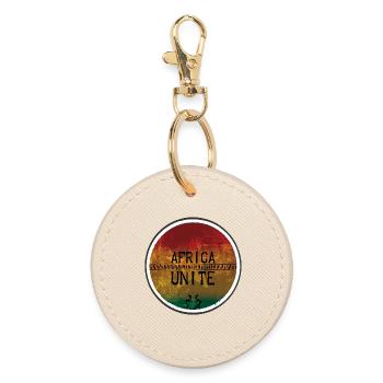 Africa Unite Reggae ethnic design - Round Keyring - oyster - Front