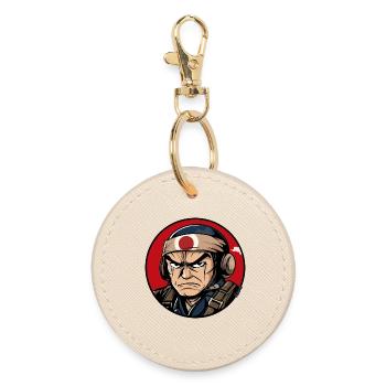 Guerrier Samouraï Dessin Animé - Porte-clés rond - huître - Devant