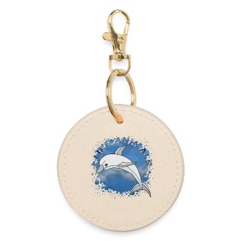 dolphin - Round Keyring - oyster - Front