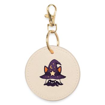 Mystical Cat Conquest - Round Keyring - oyster - Front