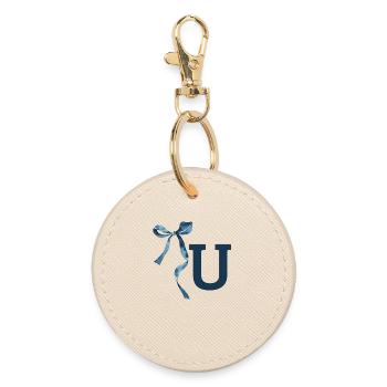 Monogram U Gift Idea - Round Keyring - oyster - Front