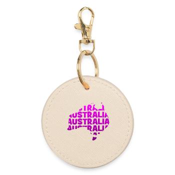 Australia - Australia - Map - Outline - Round Keyring - oyster - Front