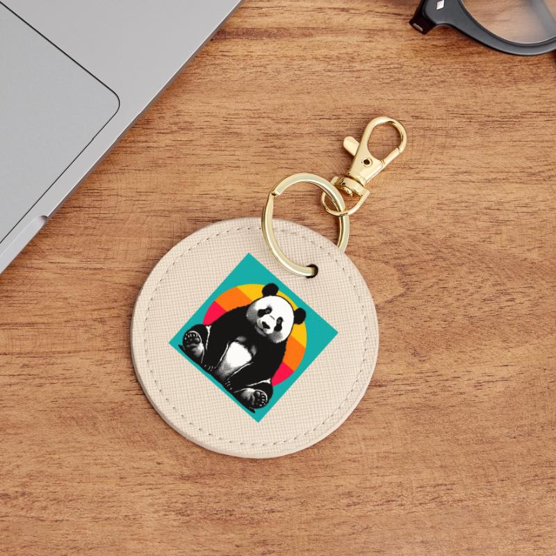 Panda Runder Schlüsselanhänger