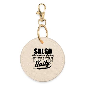Salsa Danse Cuba Latin Party Chemise - Porte-clés rond - huître - Devant