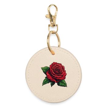 Rose red / Petals vector graphic - Round Keyring - oyster - Front