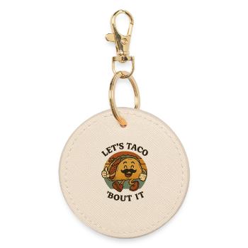 Let's Taco About It - Round Keyring - oyster - Front