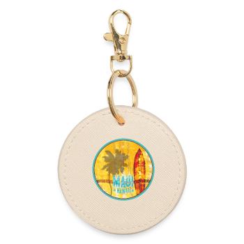 Maui Hawaii Vintage Surf  - Runder Schlüsselanhänger - Auster - Vorne