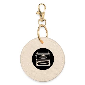 Icône de machine à écrire vintage - Porte-clés rond - huître - Devant