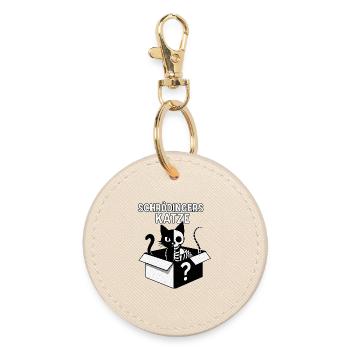 Schrödingers Katze Box-Design - Runder Schlüsselanhänger - Auster - Vorne
