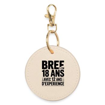 In short, 18 years old with 12 years of experience - Round Keyring - oyster - Front