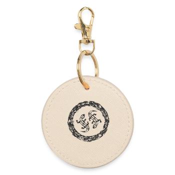 Motif Cercle Gecko YinYang - Porte-clés rond - huître - Devant