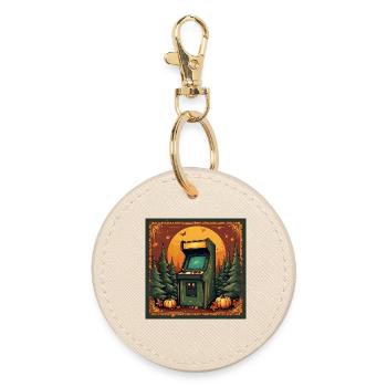 Vintage Arcade Tapestry - Runder Schlüsselanhänger - Auster - Vorne