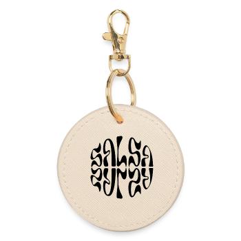 Conception de logo typographique Salsa - Porte-clés rond - huître - Devant