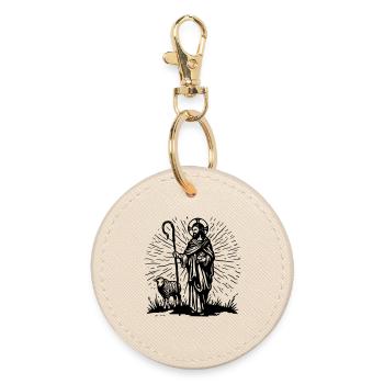Good Shepherd Illustration - Runder Schlüsselanhänger - Auster - Vorne