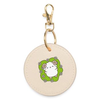 Enchanted sheep in spring - Round Keyring - oyster - Front