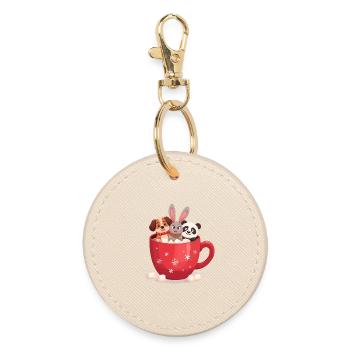 Trio de chocolats chauds – Mignons animaux des Fêtes - Porte-clés rond - huître - Devant