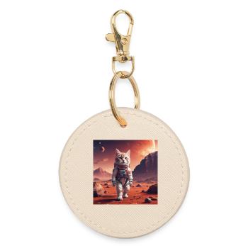 Astronaute chat sur Mars - Porte-clés rond - huître - Devant