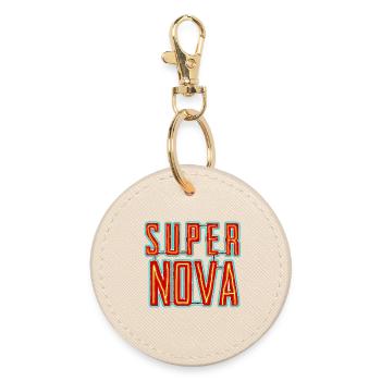 Super Nova Neon Schriftzug - Runder Schlüsselanhänger - Auster - Vorne