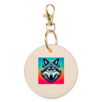 Loup - Porte-clés rond - huître - Devant