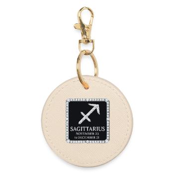 Zodiac sign Sagittarius - Round Keyring - oyster - Front
