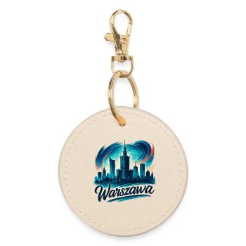 Warsaw Warszawa Capital Poland Gift - Round Keyring - oyster - Front