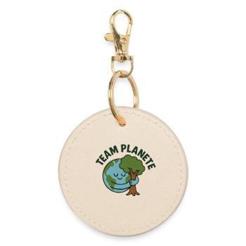 Earth Hug Tree - Round Keyring - oyster - Front