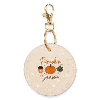 Herbst Kürbis Saison Illustration - Runder Schlüsselanhänger - Auster - Vorne