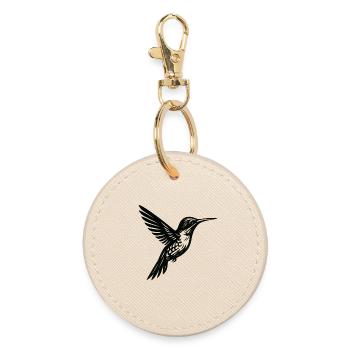 Silhouette de colibri Gold Line - Porte-clés rond - huître - Devant